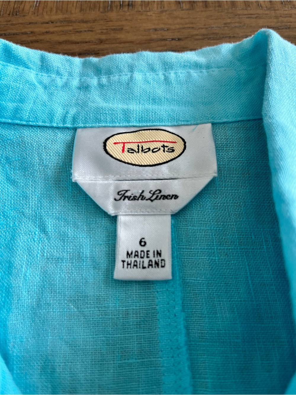 Talbots Bright Aqua Linen Shirt Jacket Size 6 - Picture 3 of 14